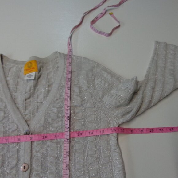 Ruby Road Size Petite Small Light Gray/Silver Sparkly Cardigan - Picture 8 of 9